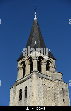 Eglise Saint-Germain-des-Prés, église, Clocher, Saint-Germain-des-Prés, vieille ville, Paris, France, Europe Banque D'Images