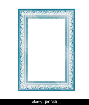 Frame Blue vintage isolé sur fond blanc Banque D'Images