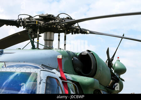 Rotor d'hélicoptère militaire close-up Banque D'Images