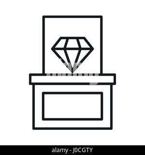 Diamant sur un piédestal, l'icône de style contour Illustration de Vecteur