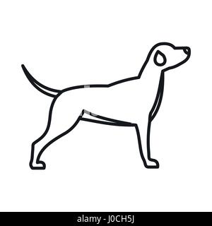 Chien de chasse l ic ne de style contour Image Vectorielle Stock