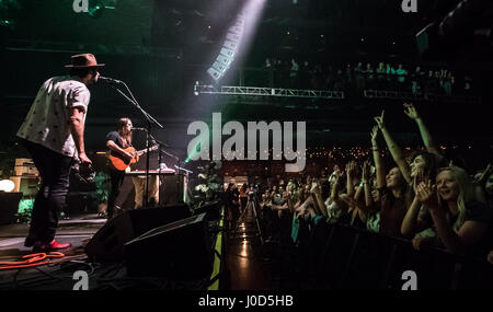 Las Vegas, Nevada, USA. Apr 11, 2017. La tête et le Cœur en concert à Brooklyn Bowl à Las Vegas, Nevada le 11 avril 2017. Crédit : Erik Kabik Photography/media/Alamy Punch Live News Banque D'Images