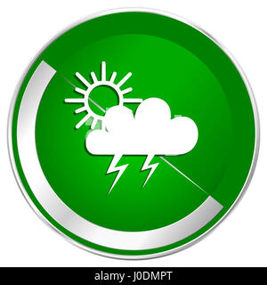 Storm silver metallic border green icône web pour les applications mobiles et internet. Banque D'Images