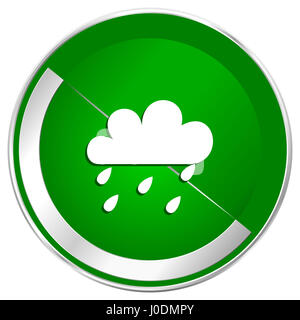 La pluie argent métallisé vert frontière icône web pour les applications mobiles et internet. Banque D'Images