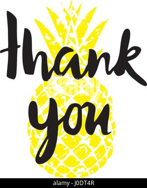 Vector illustration de carte de remerciement à l'ananas Illustration de Vecteur