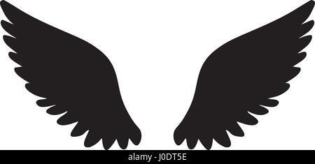 Vector illustration d'ange ou un oiseau icône ailes isolé sur fond blanc Illustration de Vecteur