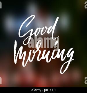 Bonjour. Texte lettrage dessiné à la main. Calligraphie manuscrite. Vector illustration. Illustration de Vecteur