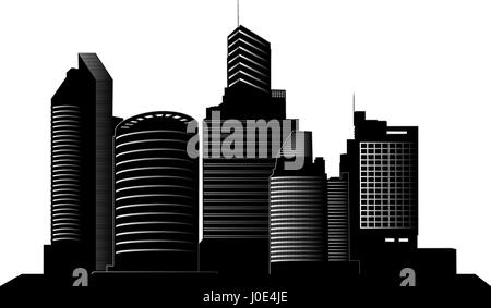 Vector illustration of Dubai skyline silhouette ville isolateed sur fond blanc Illustration de Vecteur