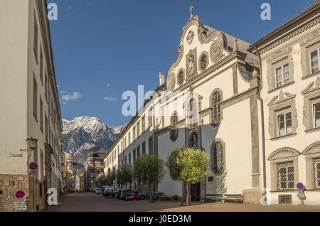 La vieille ville de Hall en Tyrol est un des plus grands ensembles de bâtiments historiques préservés et la plus grande dans l'ouest de l'Autriche. Banque D'Images