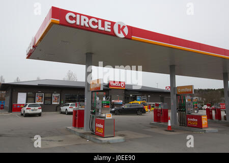 Emplacement où Rakhmat Akilov a été arrêté dans la côté de Marsta, après qu'il a été vu dans un comportement suspect à proximité de Circle K, station d'essence. Banque D'Images