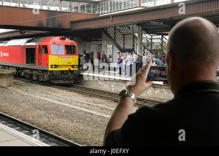 DB Schenker Class 60 loco diesel no. 60017 à York, Royaume-Uni Banque D'Images