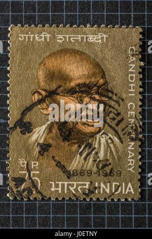 Mahatma Gandhi, Timbres du centenaire, l'Inde, l'Asie Banque D'Images