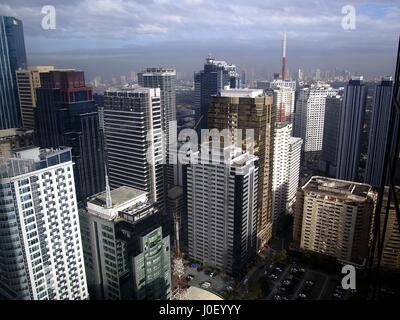 PASIG CITY, PHILIPPINES - le 21 février 2017 : Vue aérienne du quartier central des affaires à Ortigas Complex, Pasig City Banque D'Images