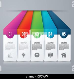 Cinq options infographie moderne Illustration de Vecteur