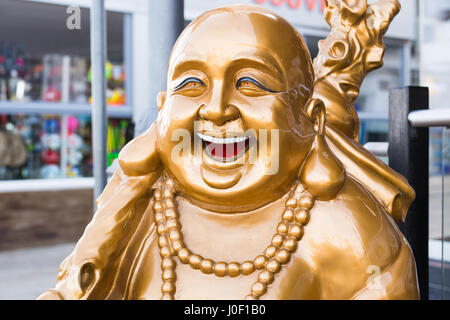 Laughing Buddha d'Or Banque D'Images