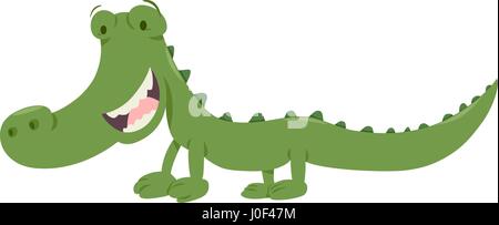 Cartoon Illustration de crocodile mignon personnage animal Illustration de Vecteur