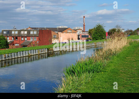 Warehouse District Harringay et la New River, North London UK Banque D'Images
