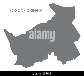 Carte de la région du Logone oriental Tchad gris illustration silhouette Illustration de Vecteur