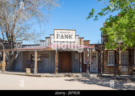 Ville pionnière dans la région de Yucca Valley, Californie, USA. Banque D'Images