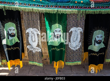 Construction traditionnelle de Muharram procession appelé Alam à Kashan, ville capitale du comté d'Iran Kashan Banque D'Images