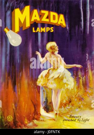 Cunard, Spécial Noël 1931 : Publicité pour les lampes Mazda, de beauté enrichi par la lumière Banque D'Images