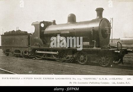 Locomotive n° 113 : 'Neptune' 4-4-0 [quatre roues jumelée] Bogie Express Banque D'Images