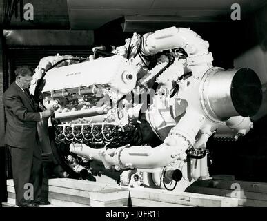 Moteur Napier Deltic T18-37C, Jim Shortall avec l'un l'offre super pumper parts Banque D'Images