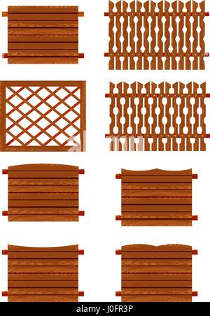 Série de clôtures en sections de différentes formes Illustration de Vecteur