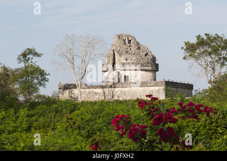 Le Mexique, du Yucatan, Chichen Itza, site Maya El Caracol Observatory Banque D'Images