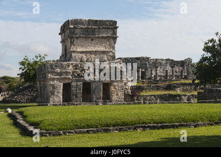 Le Mexique, Yucatan, Quintana Roo, site maya de Tulum, Temple de la Peinture Banque D'Images