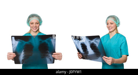 Woman Doctor examining x-ray image Banque D'Images