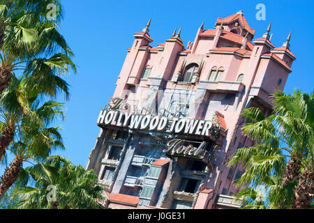 Hollywood Tower Hotel, Hollywood Tour de la terreur, Hollywood Studios Disney World, Orlando, Floride Banque D'Images