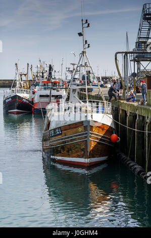 Port de pêche de Newlyn FH21 Chalutier Amarré Port Port de pêche bateau de pêche bateau de pêche Bateaux de pêche des navires de pêche de l'industrie et de la Cornouailles Banque D'Images