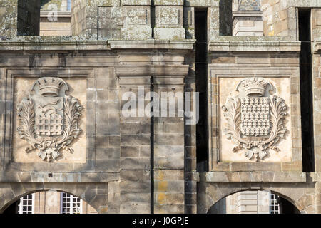 Saint Malo's Coat of Arms et des armoiries du duché de Bretagne, Saint-Malo. Banque D'Images