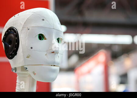 Hanovre, Allemagne. 21Th Mars, 2017. InMoov, première impression 3D Open Source robot grandeur nature, monté par le sculpteur français et designer Gael Langevin. CeBIT 2017, le salon des TIC, le plomb thème 'd !conomy - pas de limites'. Photocredit : Christian Lademann Banque D'Images