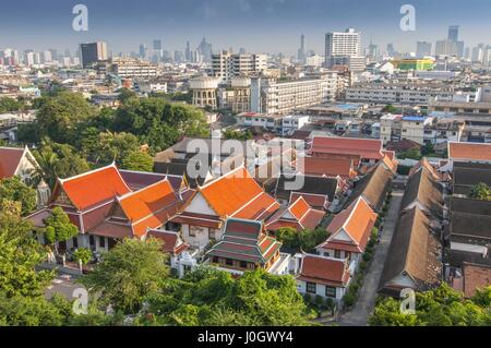 De Bangkok à partir de Wat Saket le Golden Mount temple, Thaïlande Banque D'Images