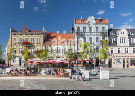 Place du marché à Gniezno, Pologne Wielkopolska province. Banque D'Images