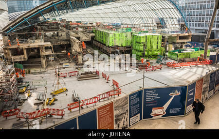 La gare de Waterloo et le développement d'extension fonctionne à l'ancien terminal de l'Eurostar Banque D'Images