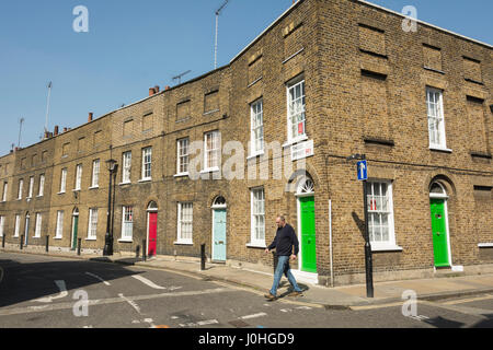 Dans Lambeth housing victorienne avec terrasse près de la gare de Waterloo, London, SE1, UK Banque D'Images