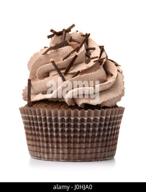 Cupcake chocolat isolated on white Banque D'Images