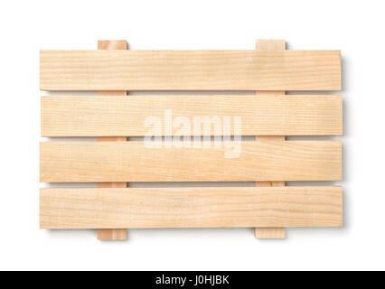 Sommier à lattes en bois plank board isolated on white Banque D'Images