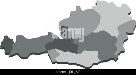 Carte de l'Autriche avec les régions sur un fond blanc dans le Vector Illustration de Vecteur