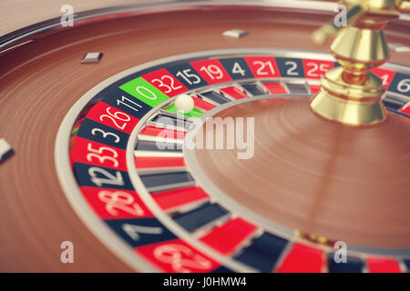 Las Vegas Casino Roulette, jeu de Roulette Casino Jeux de Casino, le rendu 3D Concept. Banque D'Images