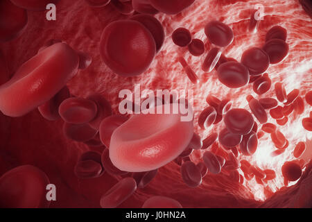 Résumé les globules rouges, scientifique ou médical ou microbiologique concept, rendu 3D Banque D'Images