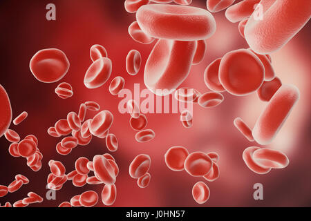 Résumé les globules rouges, scientifique ou médical ou microbiologique concept, rendu 3D Banque D'Images