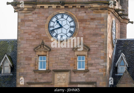 Tour de l'horloge montrant 10,40, ancien Leith Sailors' Home, maintenant Malmaison Hotel, la rive, Leith, Edinburgh, Ecosse, Royaume-Uni Banque D'Images