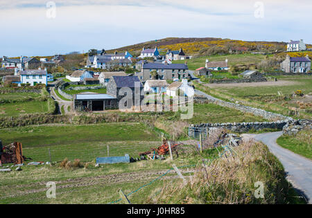 Vue sur Cregneash village, Île de Man Banque D'Images