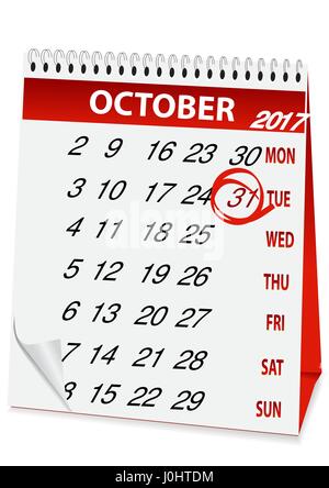 Icône de la forme d'un calendrier pour l'Halloween Illustration de Vecteur