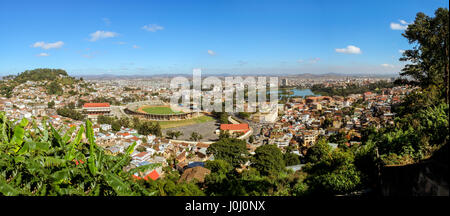 Vue panoramique de la ville d'Antananarivo, capilal de Madagascar Banque D'Images