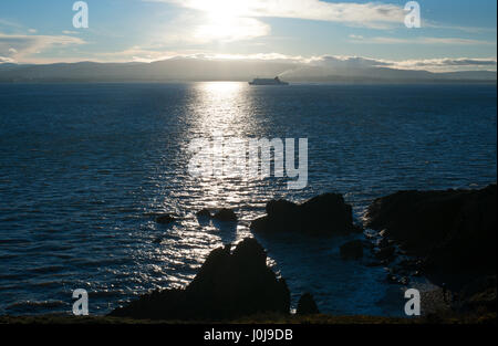 Dublin, Irlande - 10 janvier, 2016. Beau paysage sur la mer d'Irlande dans la péninsule de Howth Banque D'Images